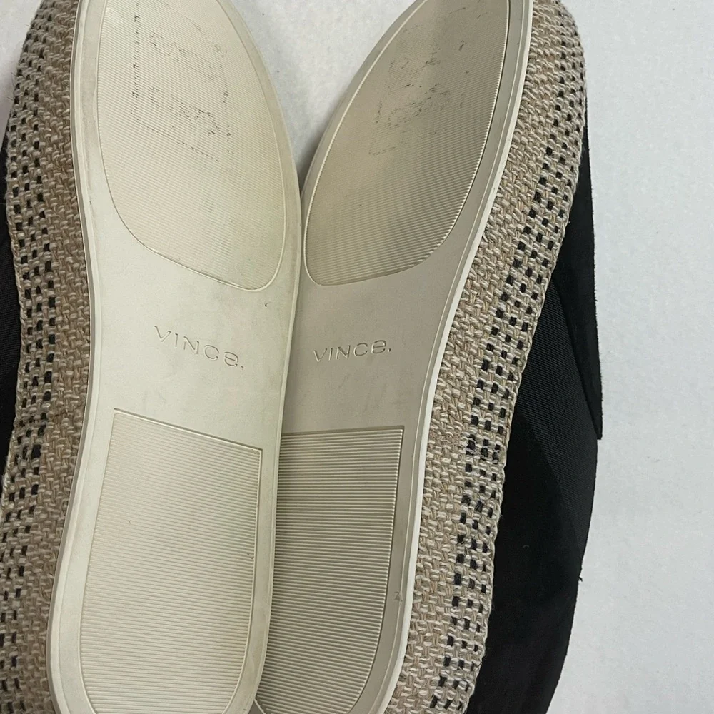 Vince‎ Wilden Espadrille Slip-on Platform Sneaker, black suede size 9.5 M